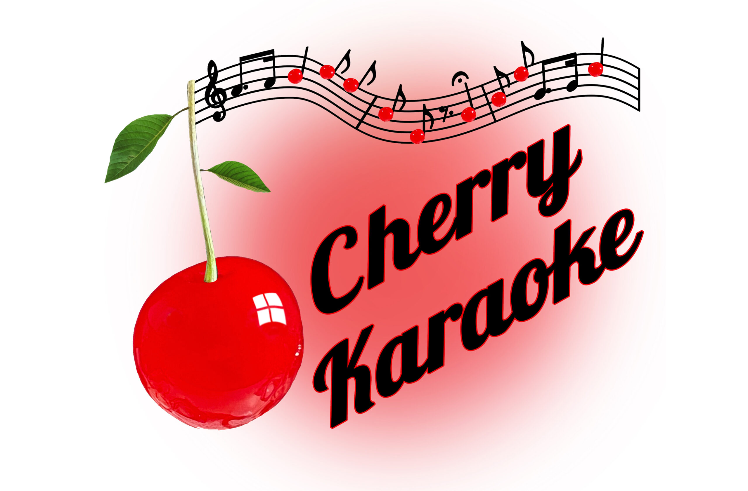 Cherry Karaoke Logo on White Background